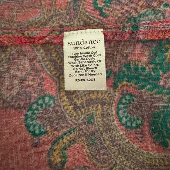 Sundance Paisley Top Size S Button Down Long Sleeve Shirt - Picture 6 of 7